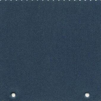 Woven fabric sample, muted blue, dense texture; irregular pattern from thread variations, matte finish, durable textile for upholstery.